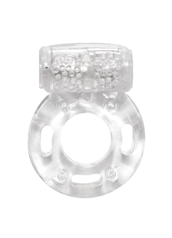 Эрекционное кольцо с вибрацией, прозрачное