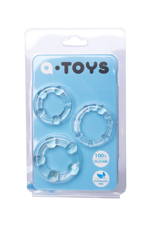Набор эрекционных колец A-toys, прозрачные, 3 шт.