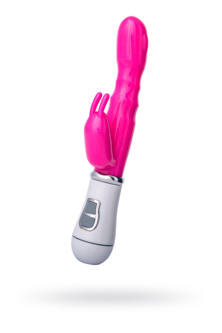Вибратор с клиторальным стимулятором, розовый, 20 см